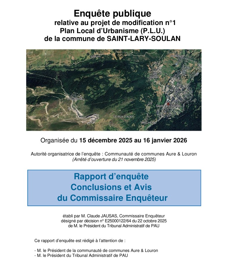 Enquête publique modification n°1 PLU